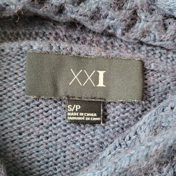 FOREVER 21 Knit Sweater Jacket Blue Purple size Small Petite - Picture 11 of 13